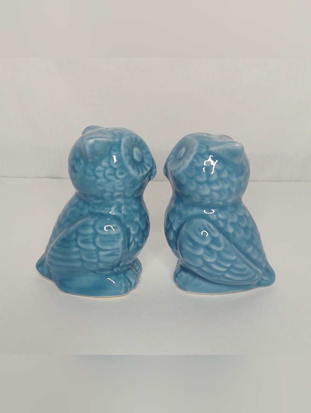 Ceramic Blue Owl Salt & Pepper Shaker Set - Picture 2 of 9